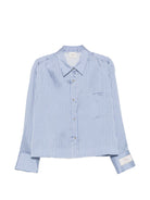 Camicia per donna Alysi azzurra con motivo a righe verticali 166202 A6002 AZ ALYSI 