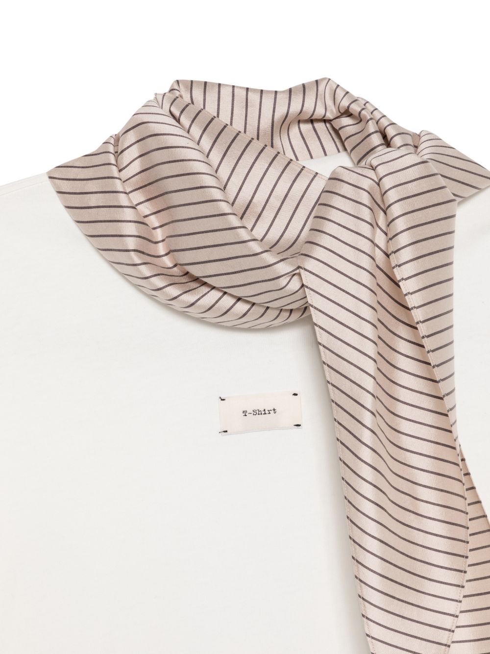 T-shirt per donna Alysi bianca con applicazione sciarpa 166404 A6030 LT ALYSI 