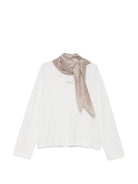 T-shirt per donna Alysi bianca con applicazione sciarpa 166404 A6030 LT ALYSI 