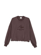 Felpa per donna Alysi viola con logo sul davanti 166406 A6004 ME ALYSI 