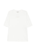 T-shirt per donna Alysi bianca con decorazione con perline sul davanti 166407 A6030 LT ALYSI 