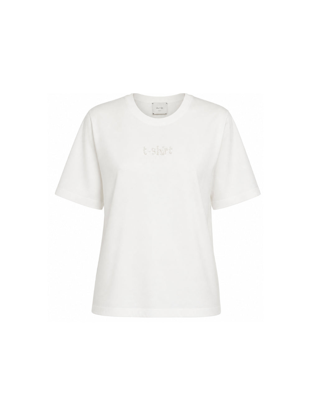 T-shirt per donna Alysi bianca con decorazione con perline sul davanti 166407 A6030 LT ALYSI 