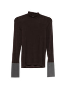 Maglione per donna Alyisi marrone con collo alto 166410 A6036 ME ALYSI 