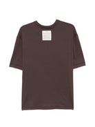 T-shirt da donna Alysi marrone con targhetta sul davanti 166412 A6004 ME ALYSI 