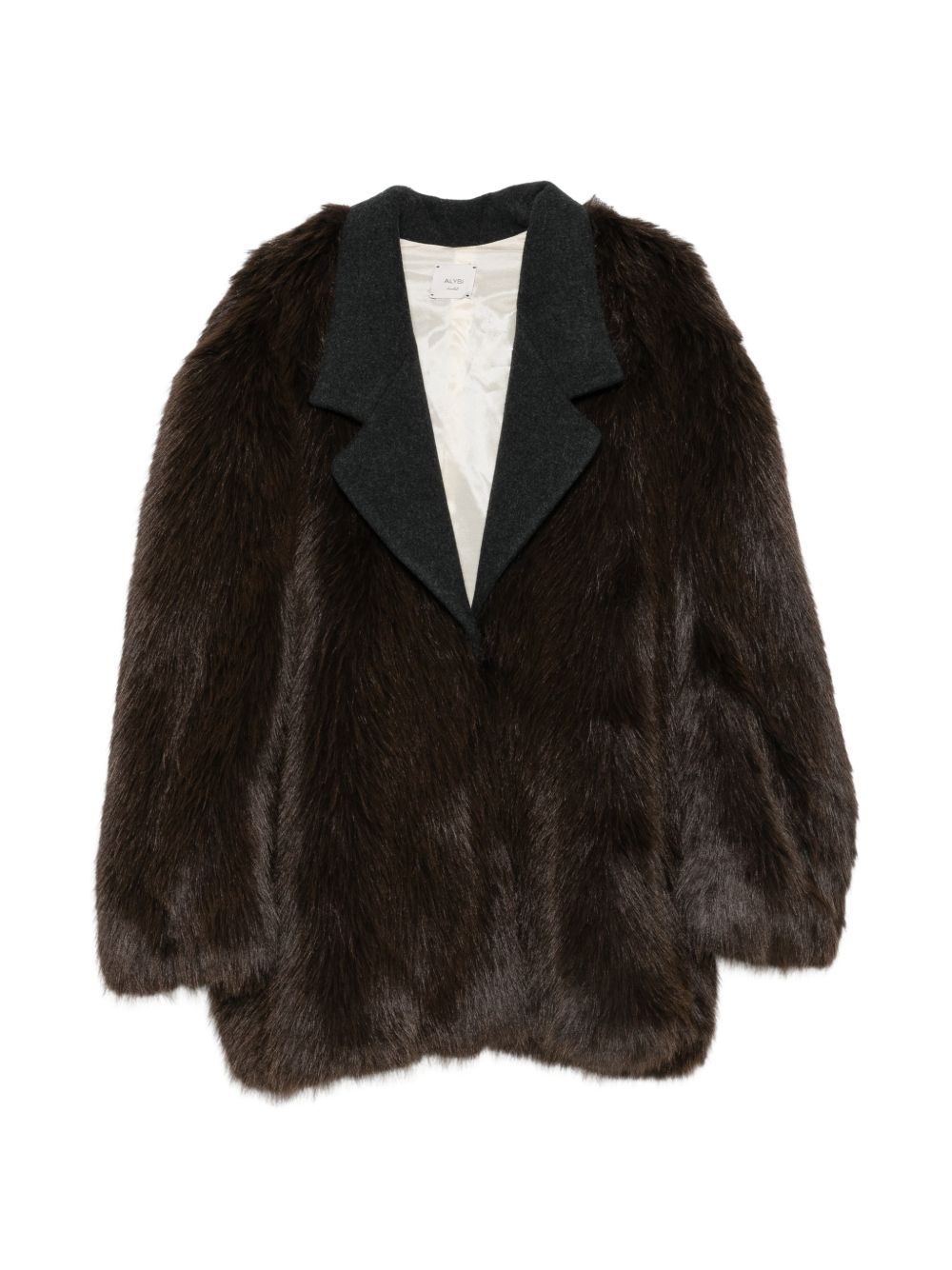 Cappotto per donna Alysi marrone con colletto a contrasto 166928 A6228 CHOCO ALYSI 
