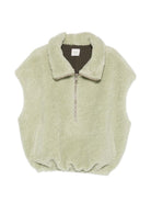 Gilet smanicato per donna Alysi verde con rifinitura in pelliccia 166931 A6214 ANICE ALYSI 