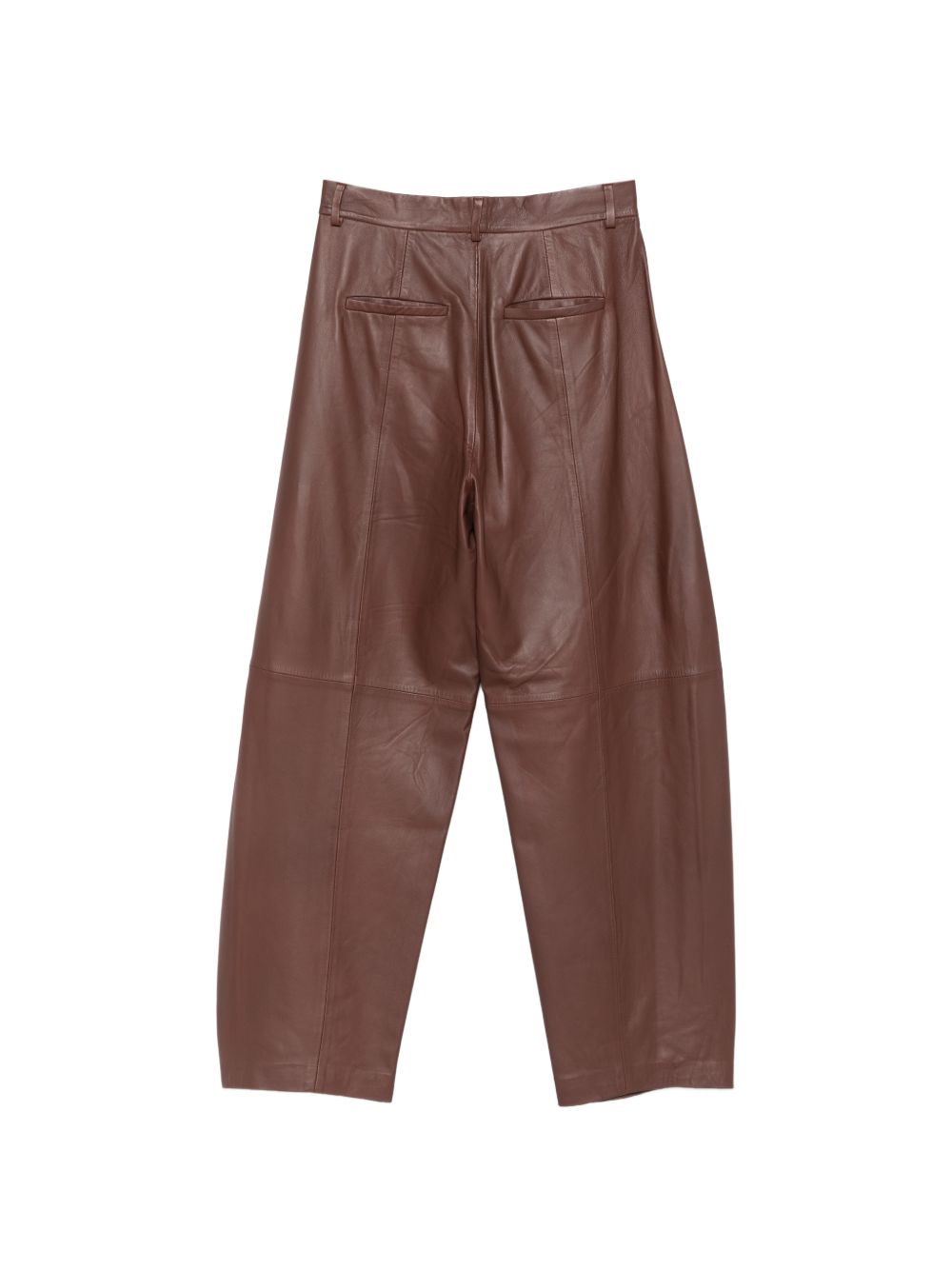 Pantaloni in pelle per donna Alysi marroni a gamba ampia 266102 A6053 MOG ALYSI 
