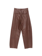 Pantaloni in pelle per donna Alysi marroni a gamba ampia 266102 A6053 MOG ALYSI 