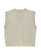 Gilet per donna Alysi oro con glitter 266401 A6215 PLAT ALYSI 