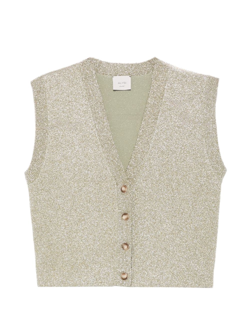 Gilet per donna Alysi oro con glitter 266401 A6215 PLAT ALYSI 