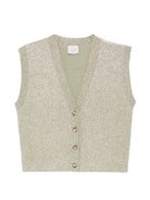 Gilet per donna Alysi oro con glitter 266401 A6215 PLAT ALYSI 