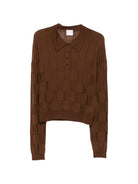 Maglione per donna Alysi marrone con design a quadri 266421 A6035 CACAO ALYSI 