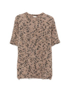 Maglione per donna Alysi marrone con stampa animalier 266422 A6019 CAST ALYSI 