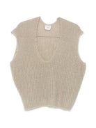 Gilet per donna Alysi beige con scollo a V 266424 A6013 PIET ALYSI 