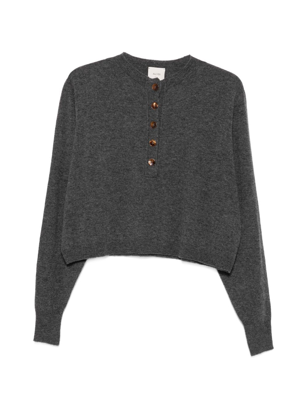Maglione per donna Alysi grigio con chiusura con bottoni sul davanti 266429 A6008 AN ALYSI 