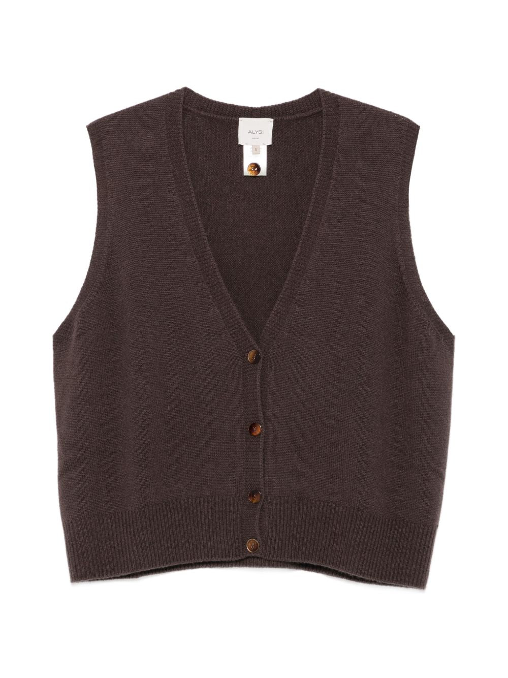 Gilet da donna Alysi marrone con chiusura frontale con bottoni 266440 A6043 CACAO ALYSI 