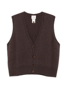 Gilet da donna Alysi marrone con chiusura frontale con bottoni 266440 A6043 CACAO ALYSI 