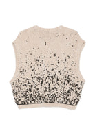 Gilet per donna Alysi beige lavorato a maglia intarsiata 266443 A6051 MD ALYSI 