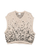 Gilet per donna Alysi beige lavorato a maglia intarsiata 266443 A6051 MD ALYSI 