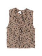 Gilet per donna Alysi marrone con stampa leopardata 266461 A6019 CAST ALYSI 