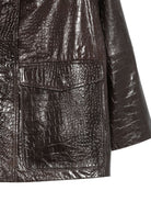 Cappotto per donna Alysi marrone con effetto coccodrillo 266908 A6227 FOND ALYSI 