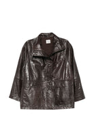 Cappotto per donna Alysi marrone con effetto coccodrillo 266908 A6227 FOND ALYSI 