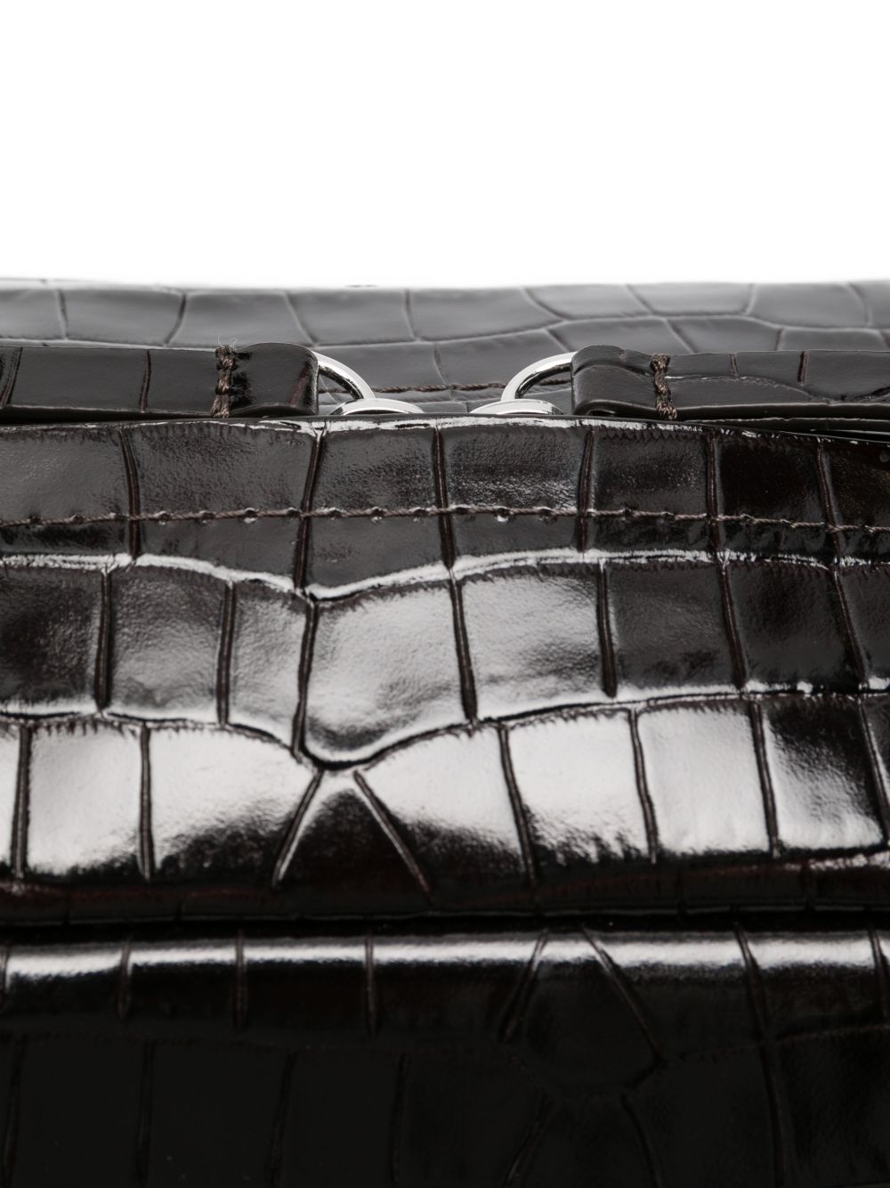Borsa tote per donna Alysi  marrone con texture coccodrillo 366686 A6110 FOND ALYSI 