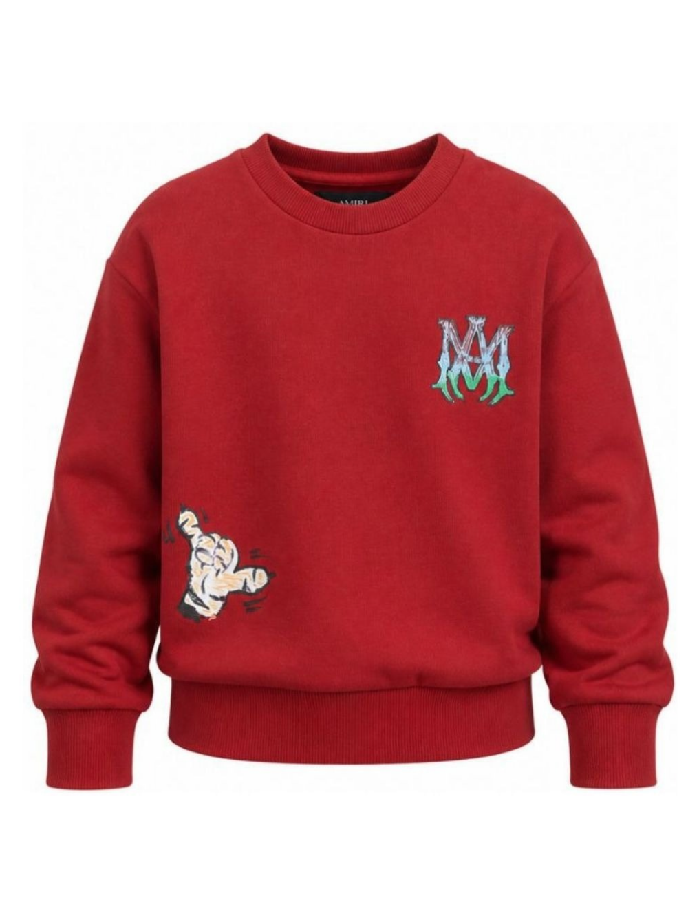 Felpa per bambino Amiri Kids rossa con ricamo logo sul petto ACTOJR1023 600 AMIRI KIDS 
