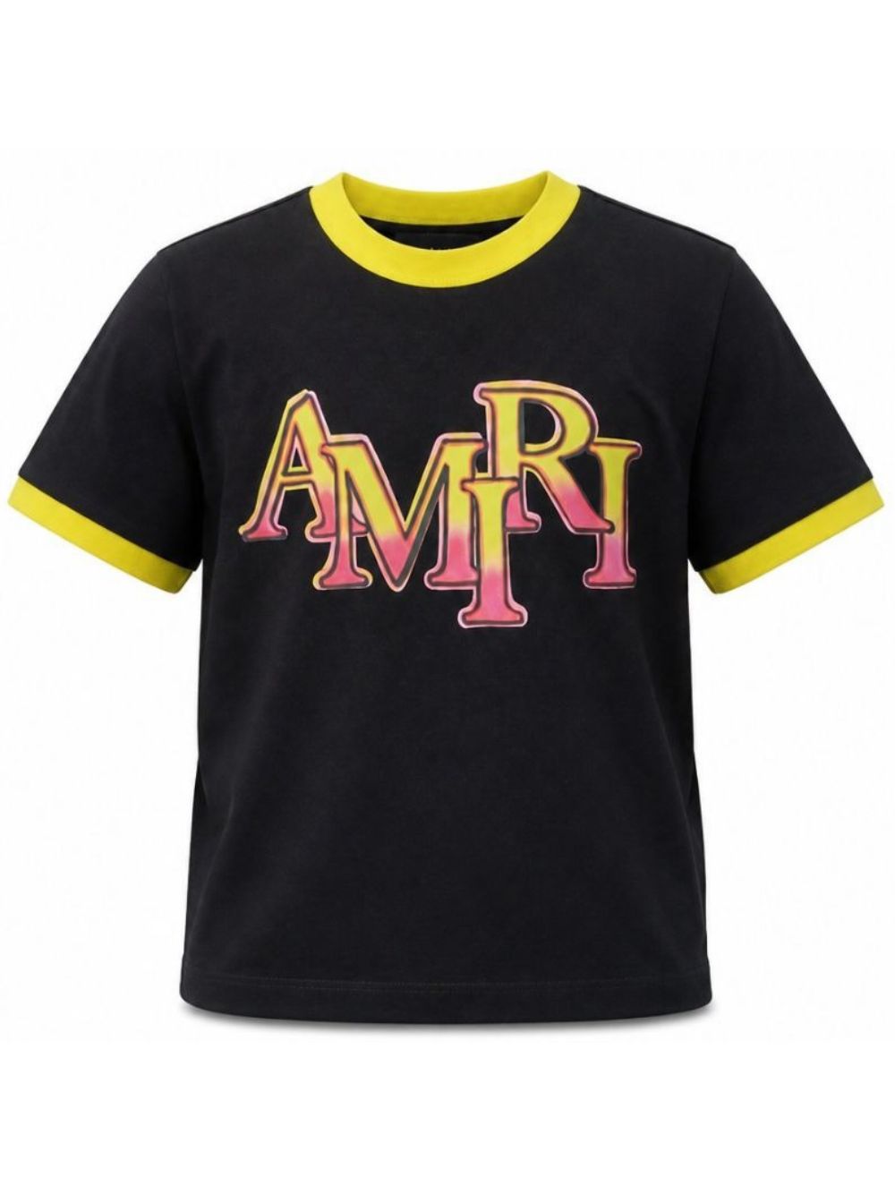 T-shirt per bambino Amiri Kids nera con logo sul davanti ACTOJR1029 001 AMIRI KIDS 