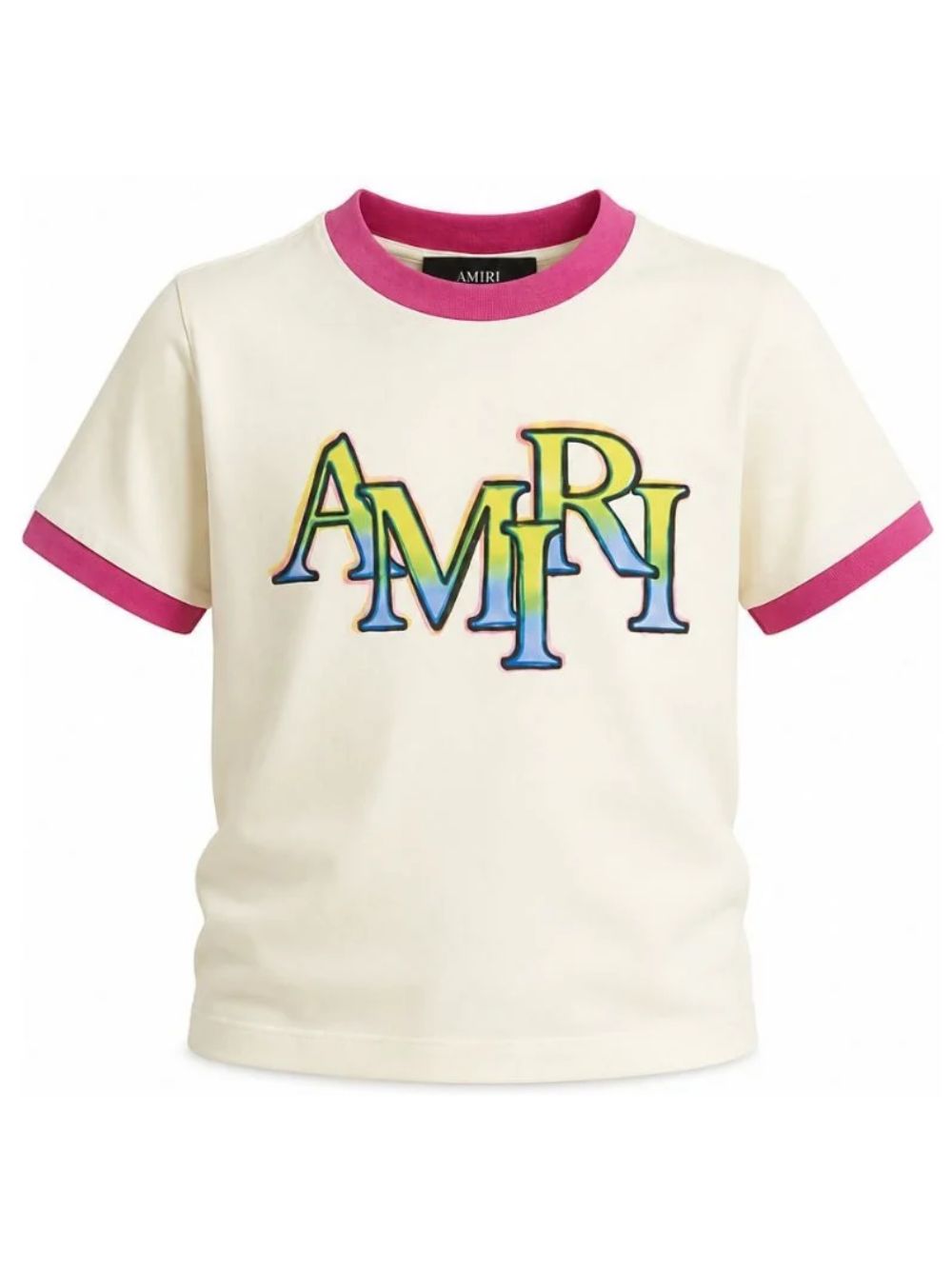 T-shirt per bambino Amiri Kids bianca con stampa logo sul davanti ACTOJR1029 127 AMIRI KIDS 