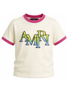 T-shirt per bambino Amiri Kids bianca con stampa logo sul davanti ACTOJR1029 127 AMIRI KIDS 