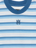 T-shirt per bambino Amiri Kids blu con design a righe ACTOJR1034 420 AMIRI KIDS 