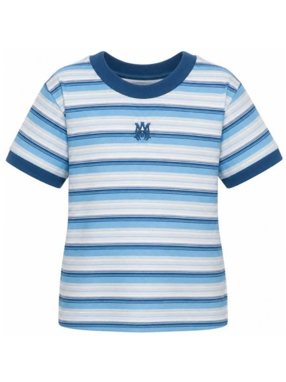 T-shirt per bambino Amiri Kids blu con design a righe ACTOJR1034 420 AMIRI KIDS 