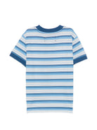 T-shirt per bambino Amiri Kids blu con design a righe ACTOJR1034 420 AMIRI KIDS 