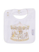 Bavaglino per neonati Atelier Choux bianco con stampa carosello BI-CS-CAR P-U ATELIER CHOUX PARIS KIDS 