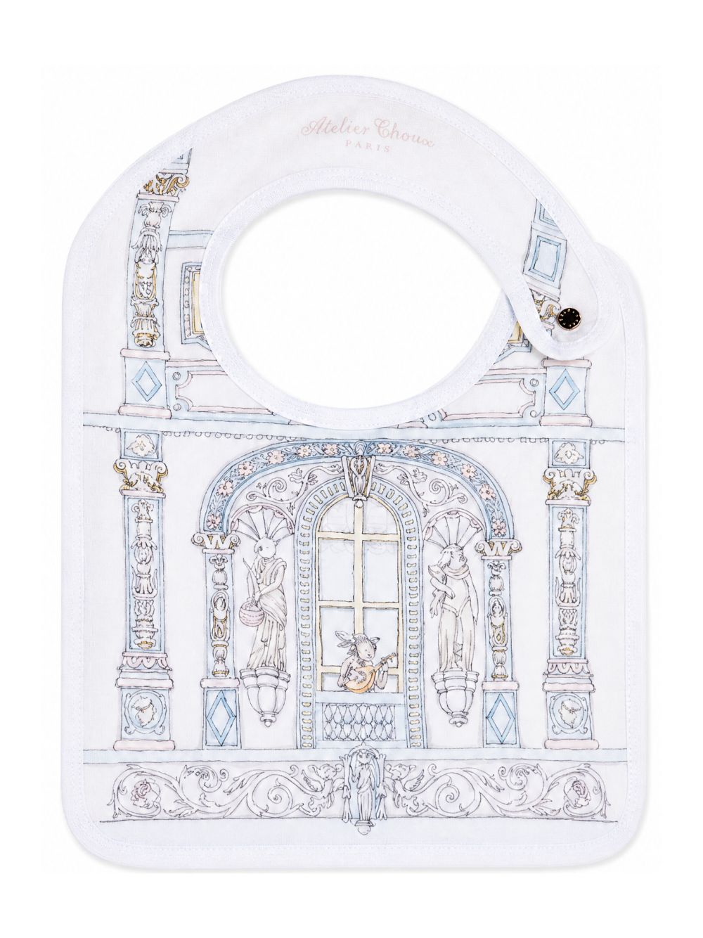 Bavaglino per neonati Atelier Choux bianco con stampa BI-CS-CHC H-U ATELIER CHOUX PARIS KIDS 
