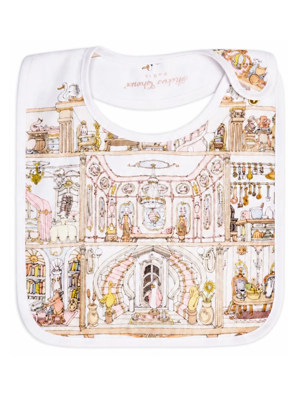 Bavaglino per neonati Atelier Choux Dollhouse bianco con stampa grafica BI-CS-DOH O-U ATELIER CHOUX PARIS KIDS 
