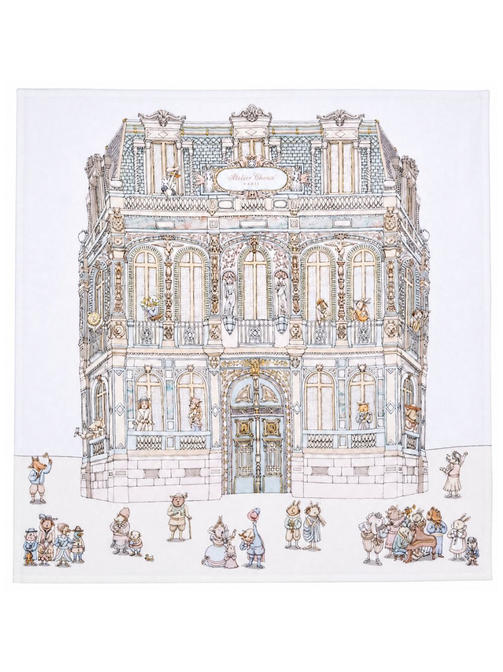 Coperta per neonati Atelier Choux Paris con stampa grafica Monceau Mansion CA-CQ-CHC H-U ATELIER CHOUX PARIS KIDS 