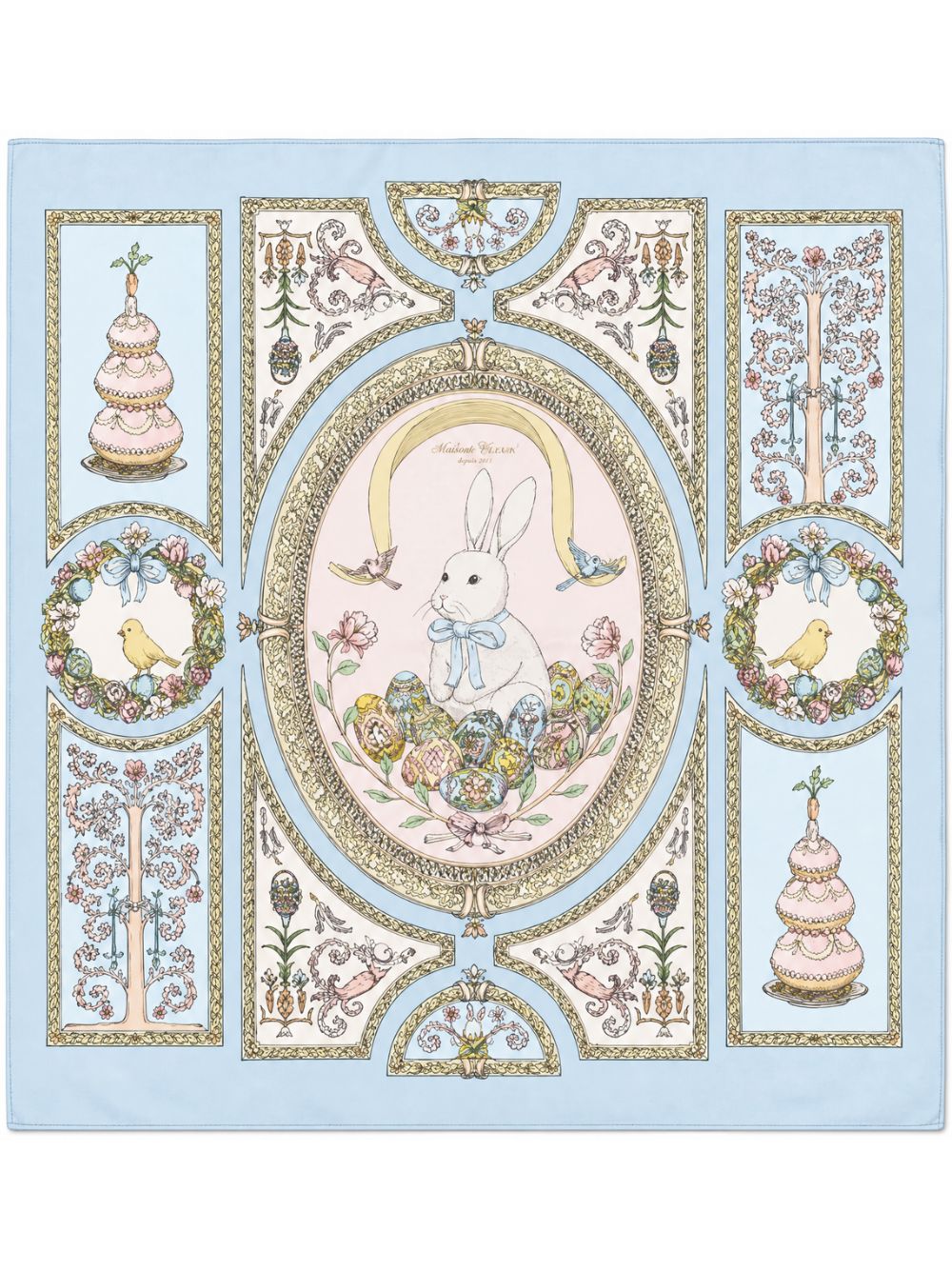 Copertina per neonati Atelier Choux Paris azzurra con stampa grafica Coniglio Pasquale CA-CQ-ETB N-U ATELIER CHOUX PARIS KIDS 