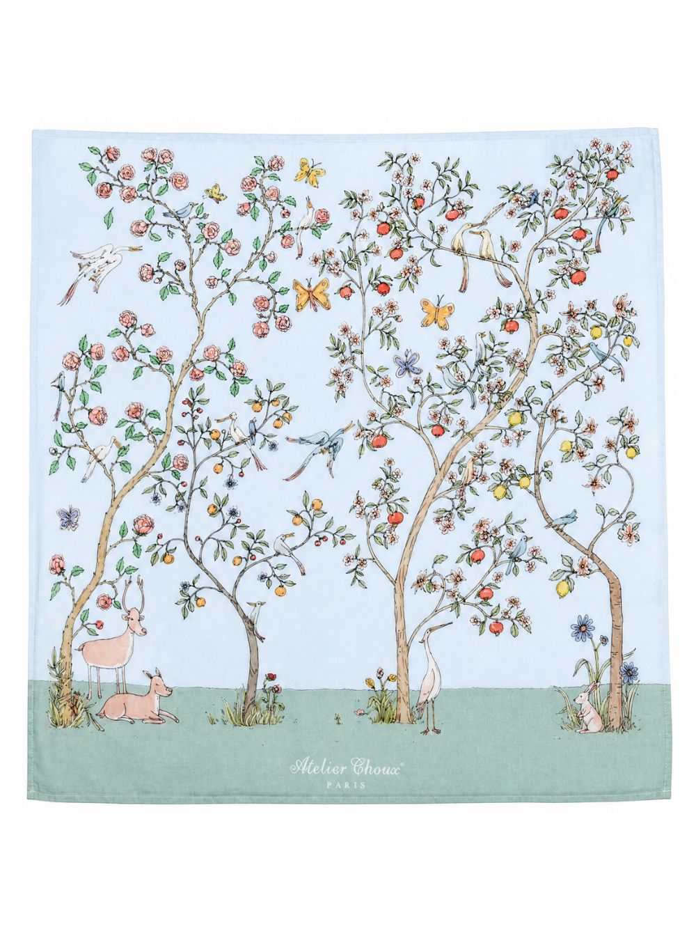 Coperta per neonati Atelier Choux Paris azzurra stampa grafica all-over CA-CQ-IBB L-U ATELIER CHOUX PARIS KIDS 