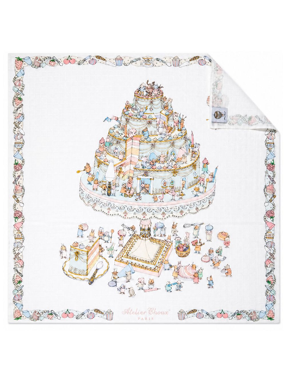 Coperta per neonati Atelier Choux Paris multicolore con stampa grafica Le Gâteau CA-CQ-LEG A-U ATELIER CHOUX PARIS KIDS 