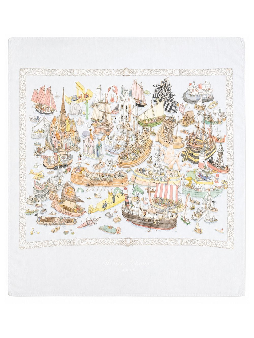 Coperta per neonati Atelier Choux Paris azzurra con stampa grafica CA-CQ-OCA C-U ATELIER CHOUX PARIS KIDS 