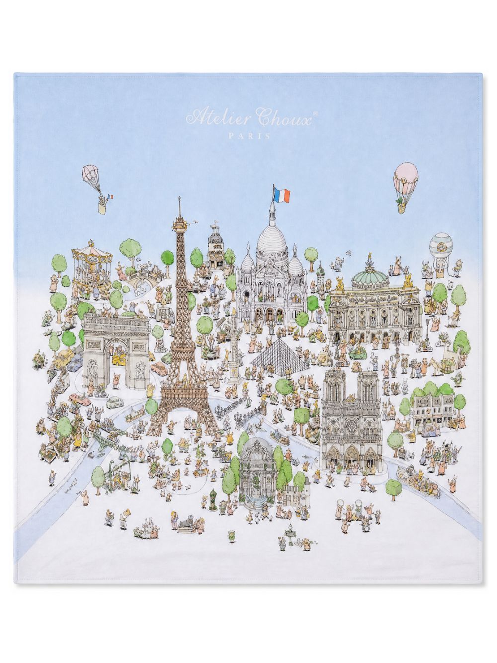 Coperta per neonati Atelier Choux Paris multicolore con stampa illustrazione CA-CQ-PAR I-U ATELIER CHOUX PARIS KIDS 