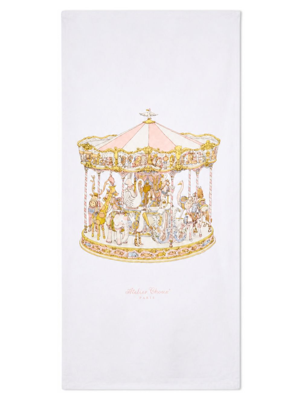 Lenzuolo con stampa illustrazione per neonato Atelier Choux bianco con orlo elasticizzato FS-CS-CAR P-CR ATELIER CHOUX PARIS KIDS 