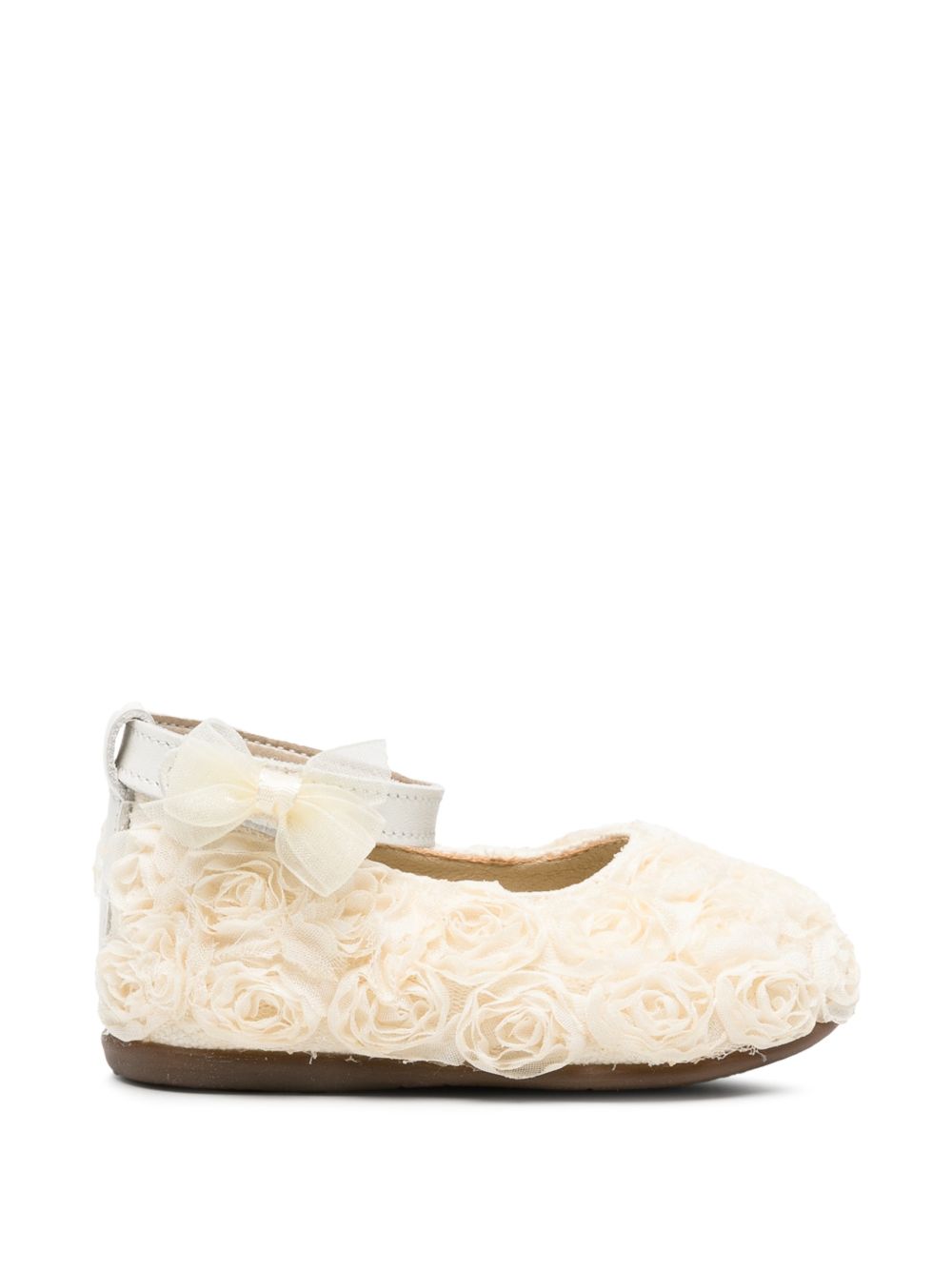 Ballerine per neonata BabyWalker Kids bianche con applicazione fiori all-over PB2654 IVORY BABYWALKER KIDS 