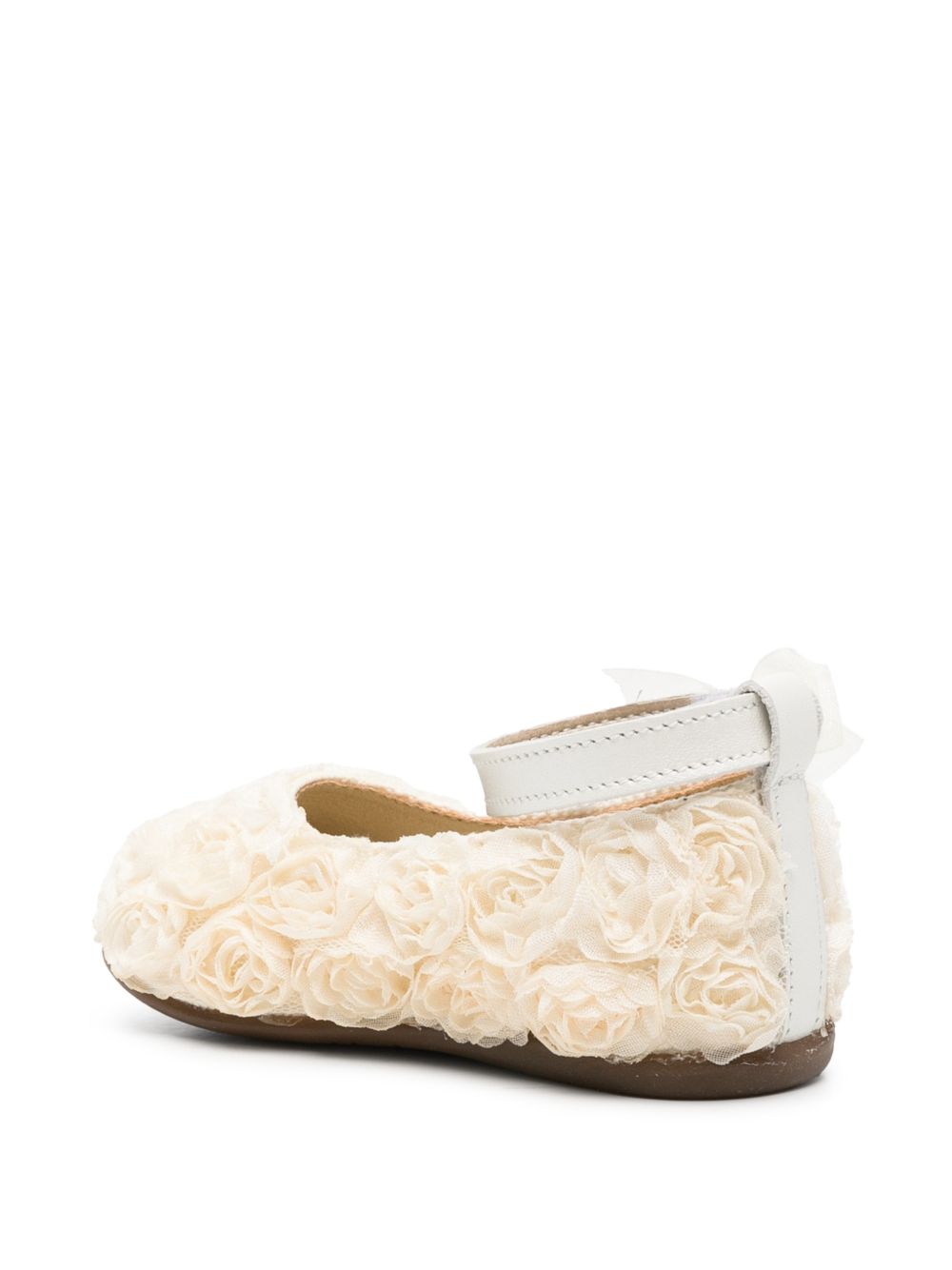 Ballerine per neonata BabyWalker Kids bianche con applicazione fiori all-over PB2654 IVORY BABYWALKER KIDS 