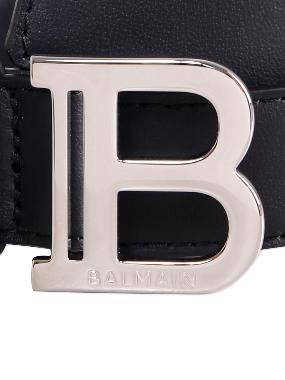 Cintura in pelle bambino Balmain Kids nera con placca logo BX0P21 Z1371 930AG BALMAIN KIDS 