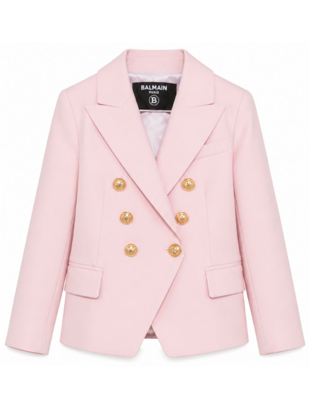 Blazer per bambina Balmain Kids rosa con due tasche laterali con patta BX2A04 I0196 50HOR BALMAIN KIDS 