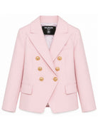 Blazer per bambina Balmain Kids rosa con due tasche laterali con patta BX2A04 I0196 50HOR BALMAIN KIDS 
