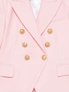 Blazer per bambina Balmain Kids rosa con due tasche laterali con patta BX2A04 I0196 50HOR BALMAIN KIDS 
